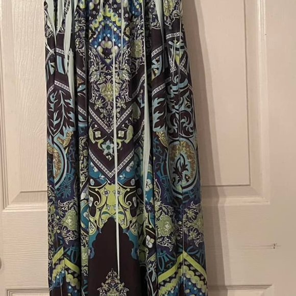 Women Ladies sz. LARGE  Floral Maxi Dress Cocktail Party  Summer Beach Sundress. - Picture 5 of 7